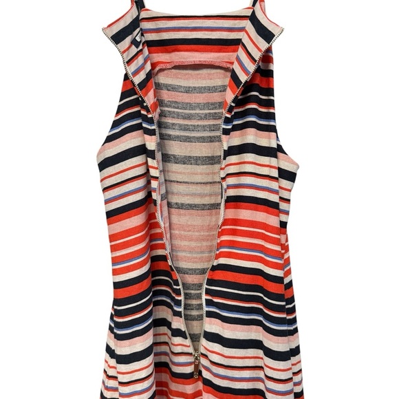 Tommy Hilfiger Striped Sleeveless Linen Blend Dress Small Women’s Halter - Picture 4 of 8